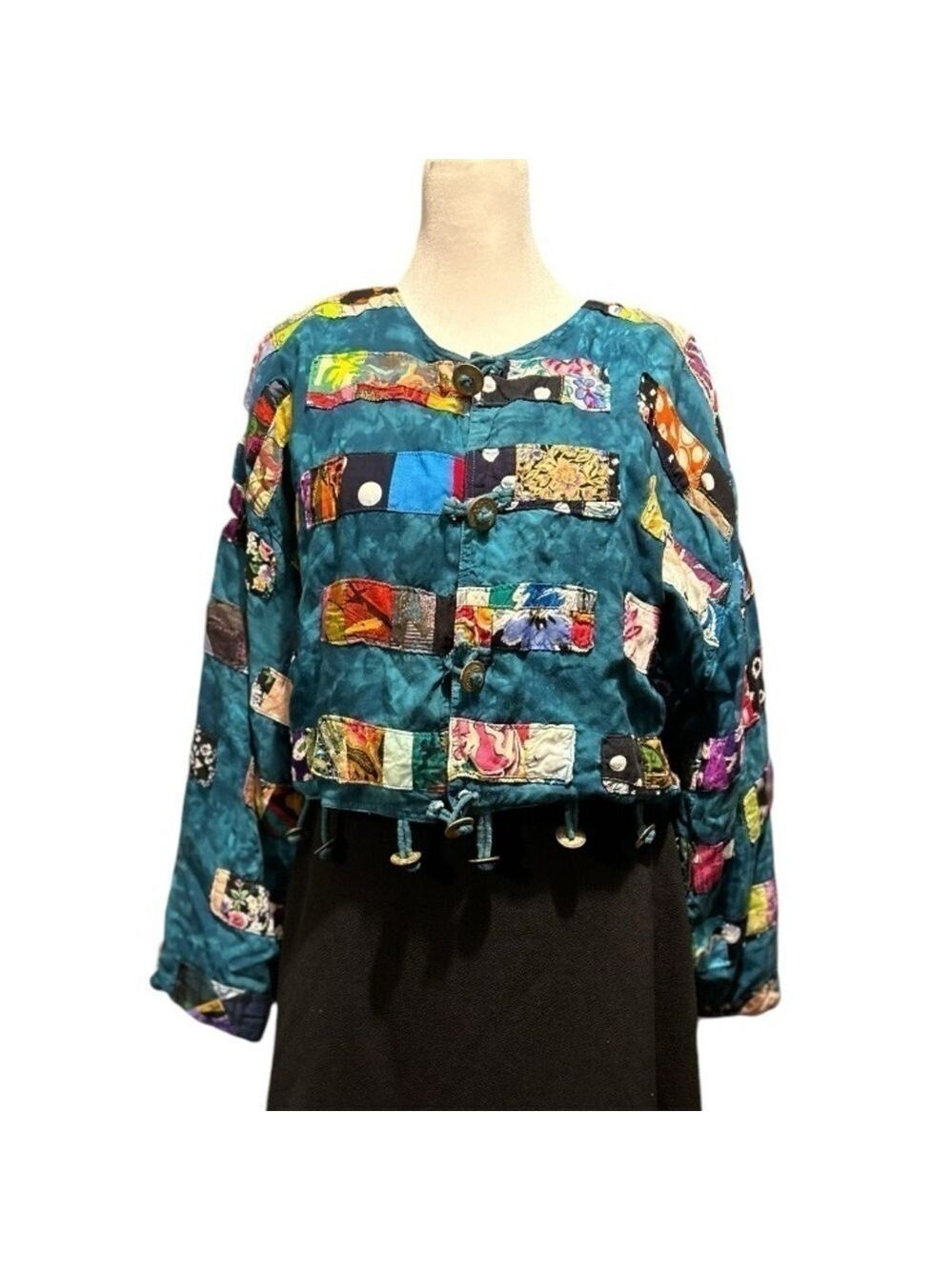 Nativewear Designs Patchwork Boho Cropped Jacket Dolman